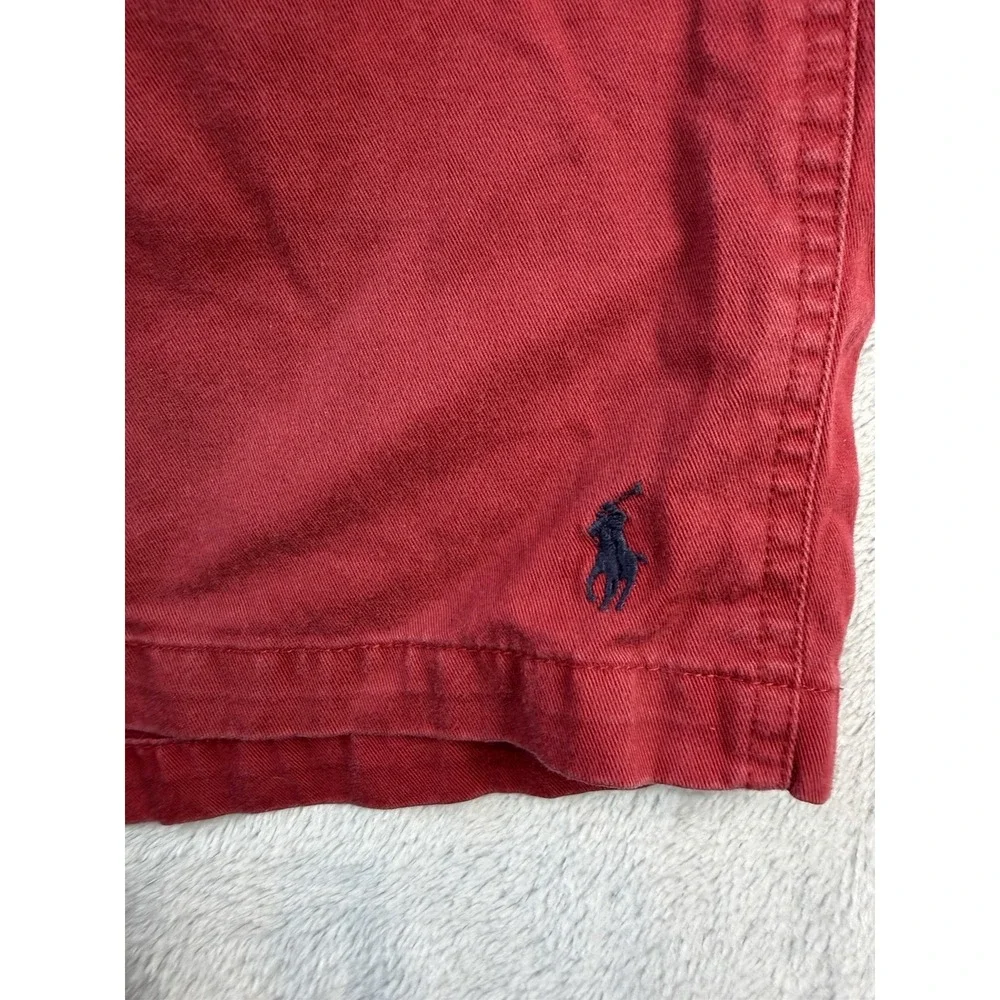 Y2k Polo Ralph Lauren Shorts Mens XXL Khaki Red Classic Fit Drawstring Cotton